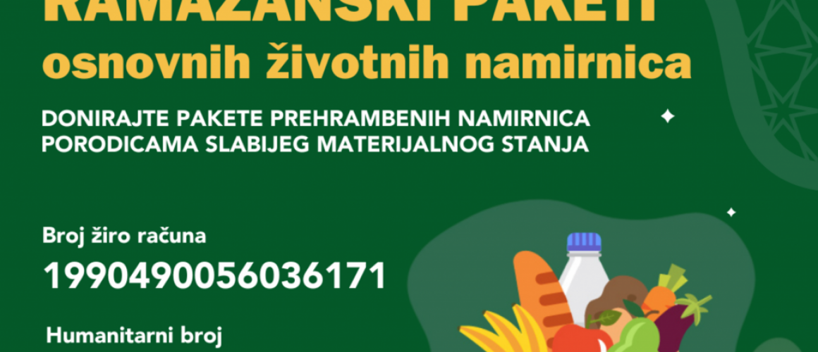 Ramazanski paketi životnih namirnica plakat 2026