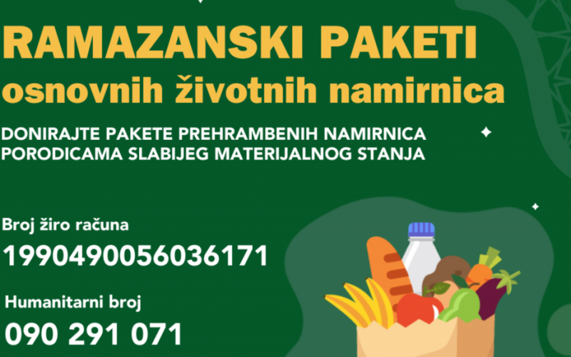 Ramazanski paketi životnih namirnica plakat 2026